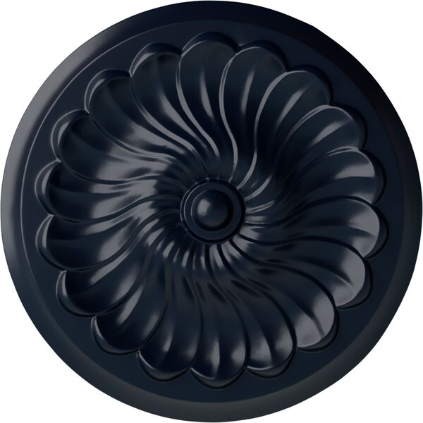 Ekena Millwork Flower Spiral Ceiling Medallion (Fits Canopies up to 2"), 12 1/4"OD x 2 1/4"P, Midnight Dream CM12FLMDF - main